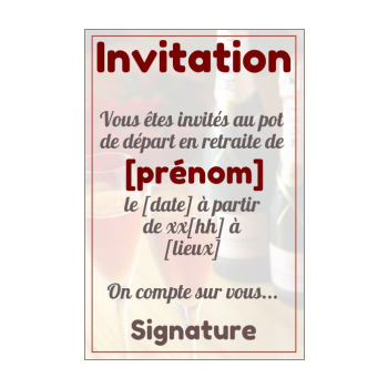 Invitation Pot De Départ Retraite Femme