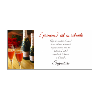 Carte Invitation Retraite Champagne Rose Alcool Gratuit A Imprimer Carte 2224