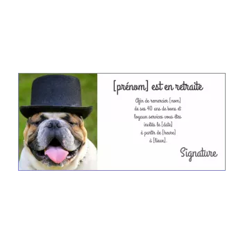 carte invitation retraite humour chien animaux 