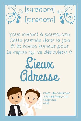 invitations de mariage bleues et jaunes