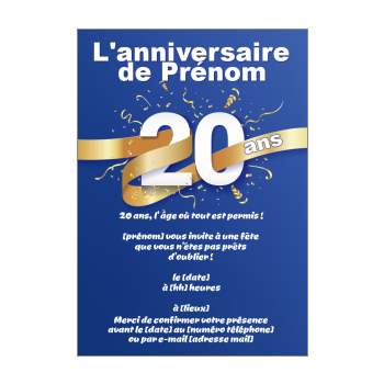 Invitation D Anniversaire Ans Gratuit A Imprimer Ou A Envoyer En Ligne