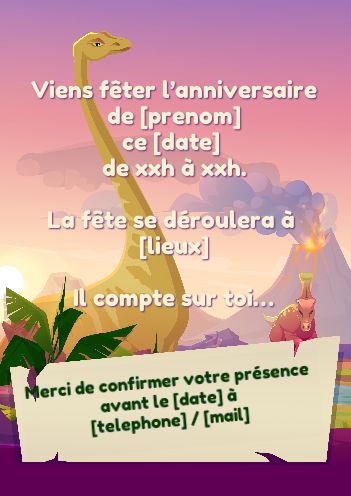 Invitation Dinosaure à imprimer  Carte invitation, Carte invitation  anniversaire gratuite, Carte invitation anniversaire