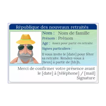 Carte Invitation Retraite Carte Identite Humour Gratuit A Imprimer Carte 3263