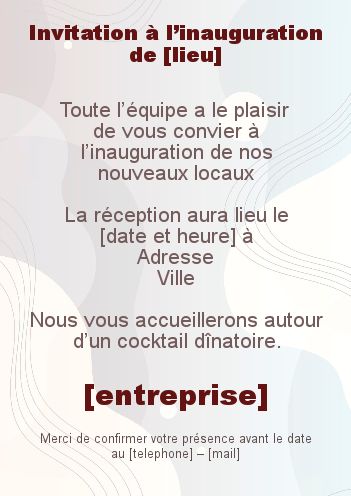 Inauguration Invitation Commerce Pastel Abstrait gratuit à imprimer
