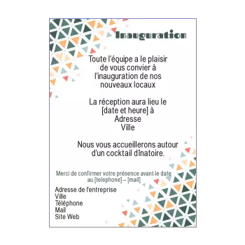inauguration invitation commerce abstrait local orange vert 