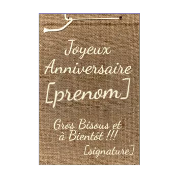 carte joyeux anniversaire marron 