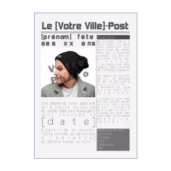 carte invitation anniversaire humour journal 