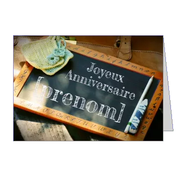 Carte Joyeux Anniversaire Ardoise Marron virtuelle