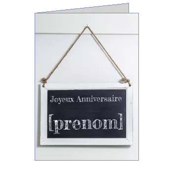 Carte Joyeux Anniversaire Ardoise Gris virtuelle