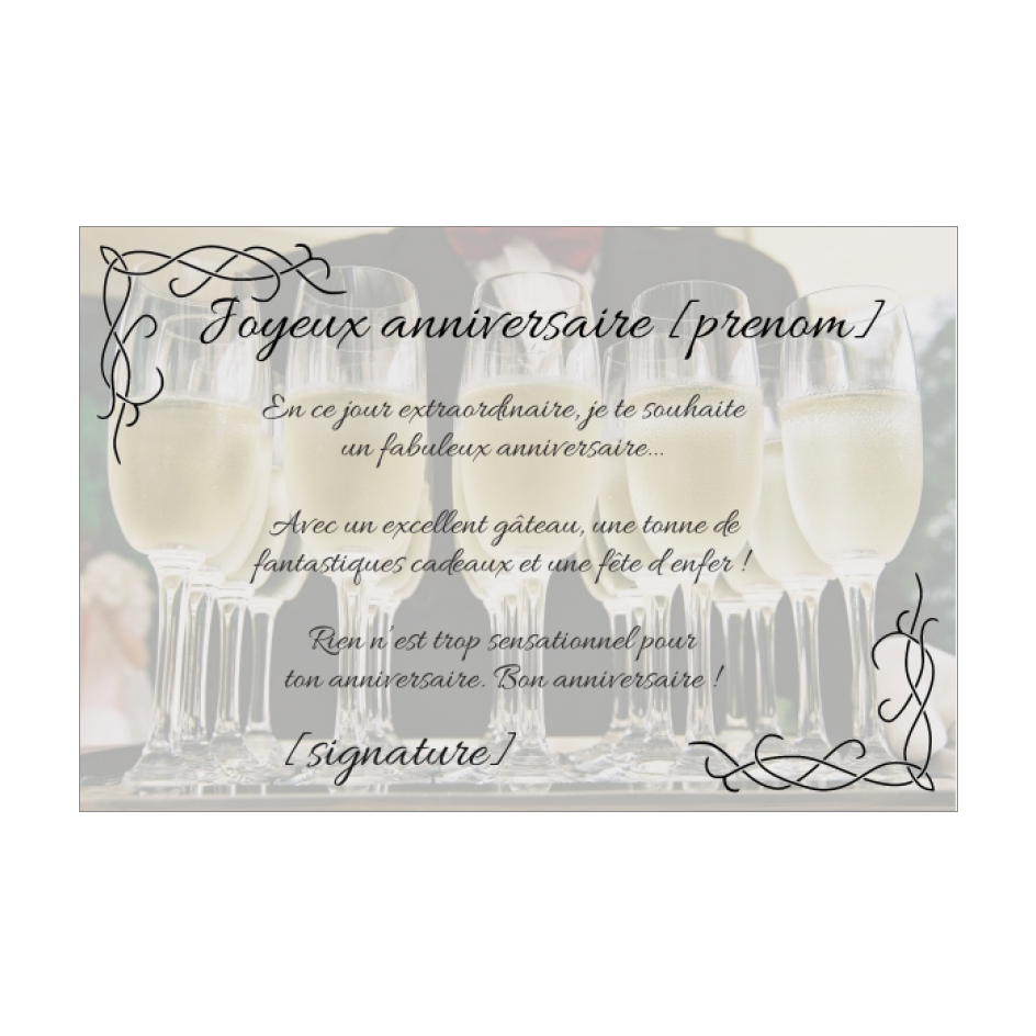 Carte Joyeux Anniversaire Champagne Alcool Gratuit A Imprimer Carte 140