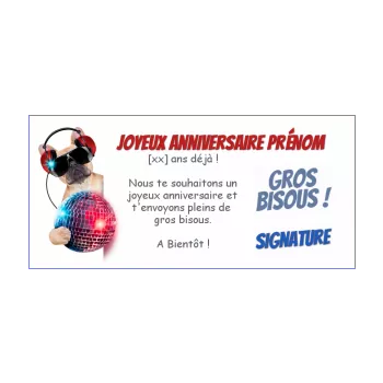 carte joyeux anniversaire chien enfant musique animaux 