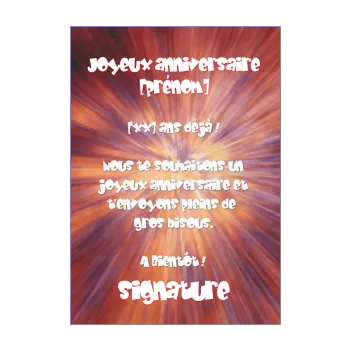 carte joyeux anniversaire abstrait enfant rouge 