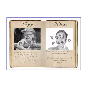 carte joyeux anniversaire journal livre marron 