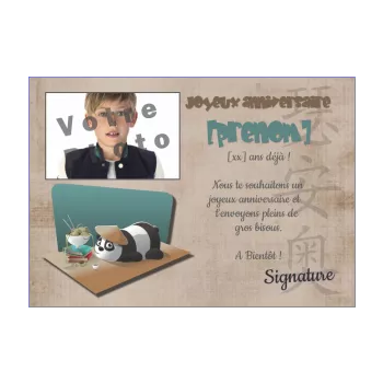 carte joyeux anniversaire enfant panda animaux 