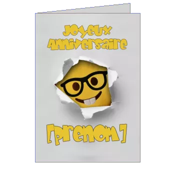 Carte Joyeux Anniversaire Gris Jaune virtuelle