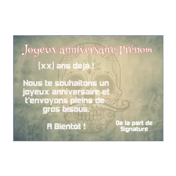 carte joyeux anniversaire enfant garcon marron pirate 