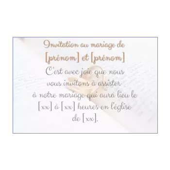 faire part invitation mariage anneau blanc livre 