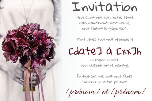 Faire Part Mariage Fleur gratuit à imprimer