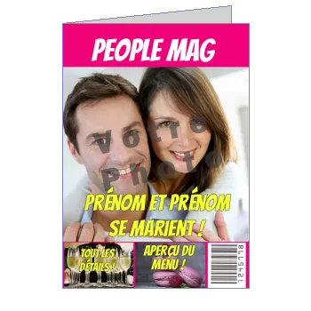 Faire Part Mariage Humour Journal avec photo à imprimer