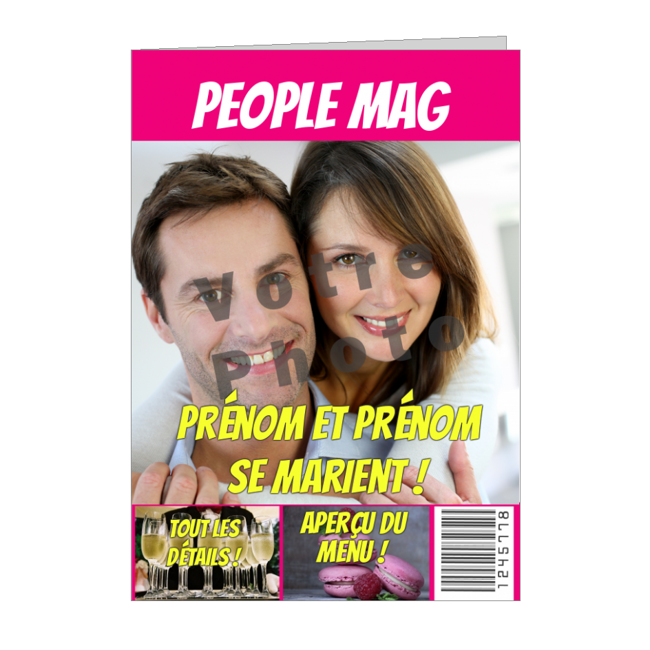 Invitation Faire Part Mariage Humour Magazine Avec Photo A Imprimer Carte 473