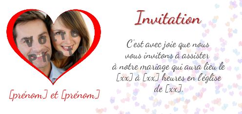 Faire Part Mariage avec photo à imprimer