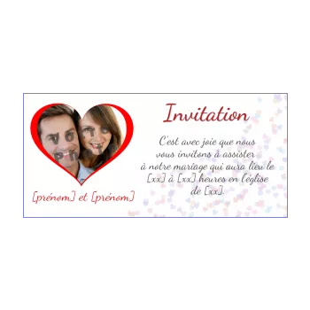 faire part invitation mariage coeur rouge 