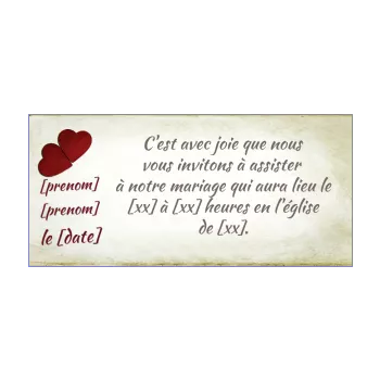 faire part invitation mariage coeur marron rouge 