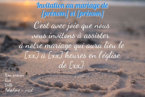 Faire Part Mariage gratuit à imprimer
