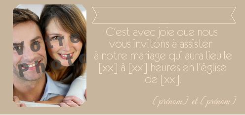 Faire Part Mariage avec photo à imprimer