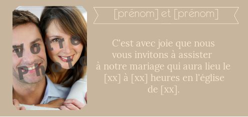 Faire Part Mariage avec photo à imprimer