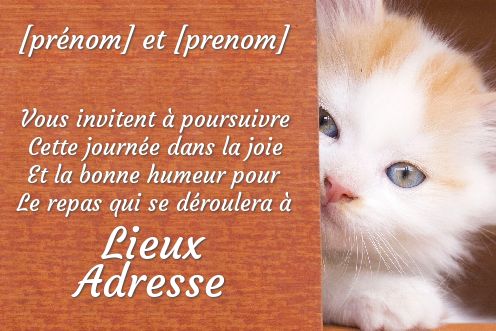 Mariage Repas Chat gratuit à imprimer