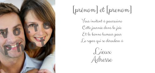 Mariage Repas avec photo à imprimer