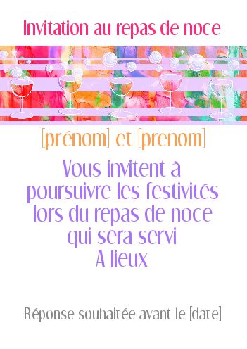 Mariage Repas Alcool gratuit à imprimer