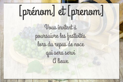 Mariage Repas Alcool gratuit à imprimer
