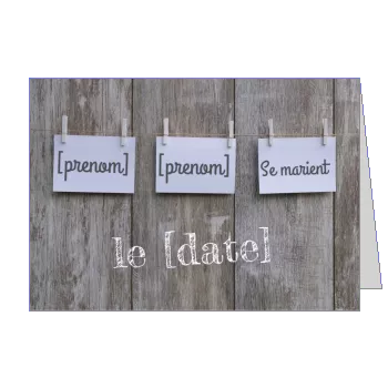 Faire Part Mariage Bois à imprimer
