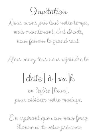 Verso Faire Part Mariage Fleur virtuelle