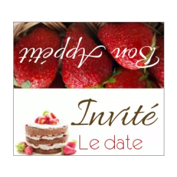 etiquette marque place table fruit chocolat gateau rouge 