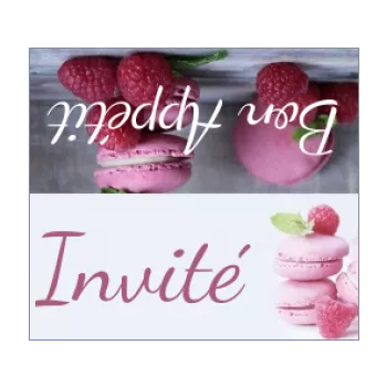 etiquette framboise marque place table fruit gateau 