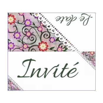 etiquette marque place table fleur 