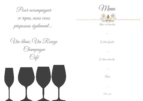 Carte de menu anniversaire homme-Champagne. Réf. 68