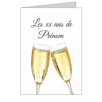 Anniversaire Menu Champagne A Imprimer Carte 3419