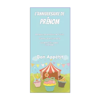 anniversaire menu bleu ciel gateau 