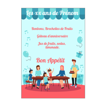 Menu D Anniversaire A Imprimer Gratuit