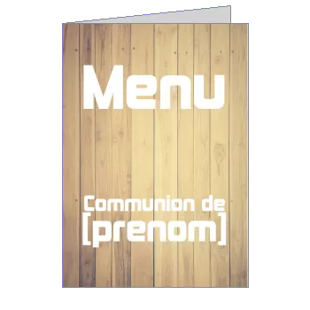 Menu Communion Bois Marron à imprimer
