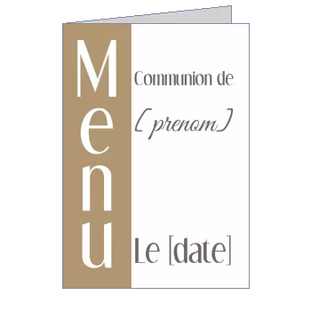 Menu Communion Table Marron à imprimer