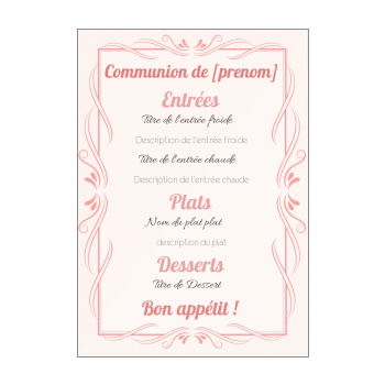 Se Retirer Station Sac Carte Menu Pour Communion A Imprimer Gratuite Vandrenterpriseofjacksonville Com