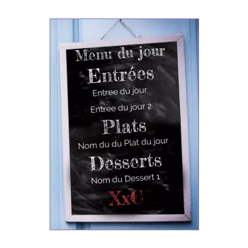 carte menu restaurant ardoise bleu 