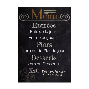 carte menu restaurant ardoise noir 