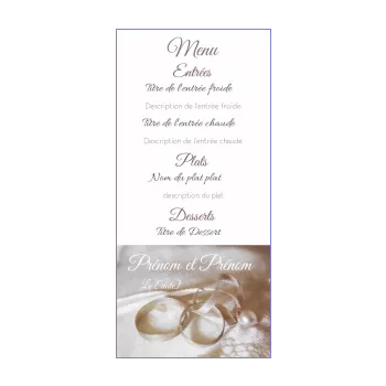 menu mariage anneau blanc 