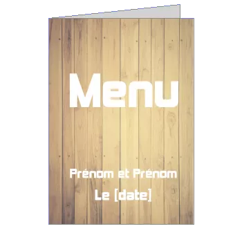 Menu Mariage Bois à imprimer